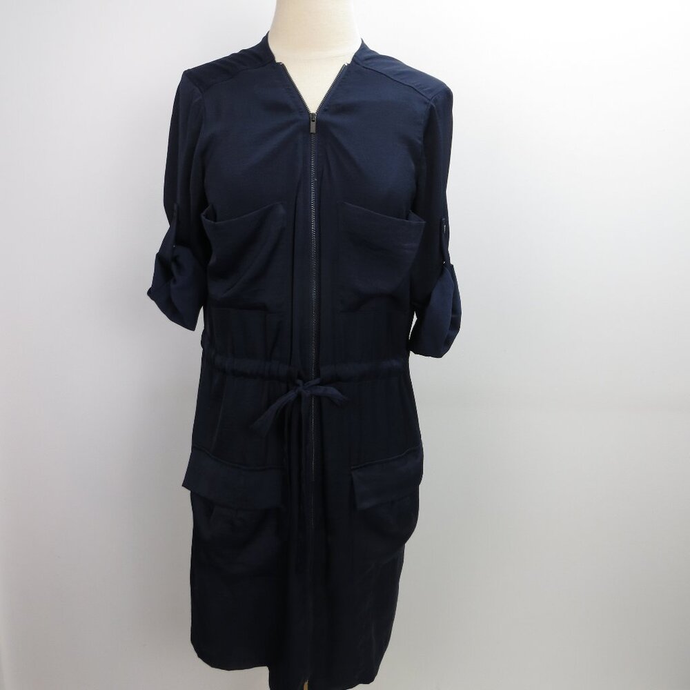 BCBG Dress, Size Small, Midi, Navy Blue, Zipper
